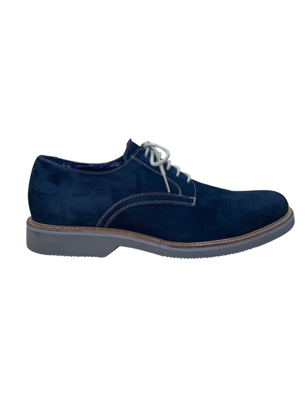 14th & Union Men’s Navy Leather Lace-Up Stitched Oxford Dress Shoes Size 10.5M